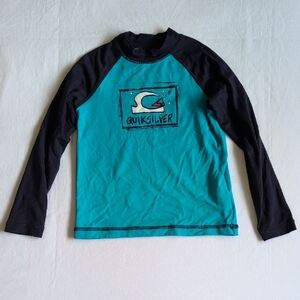 quiksilver boys blue surf long sleeve rashguard size 4